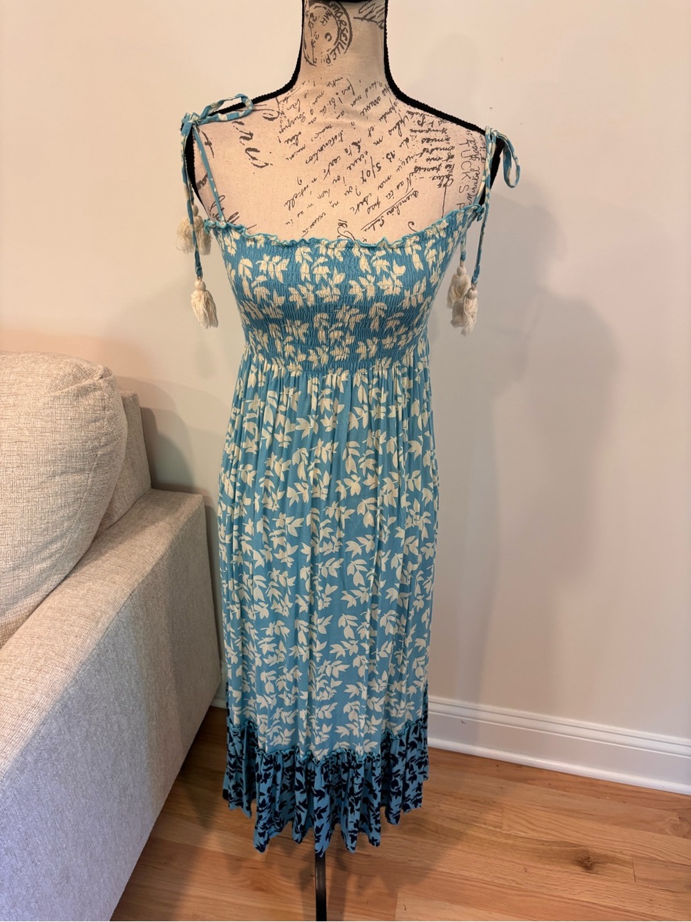 Cool Change blue smocked dress size XS
